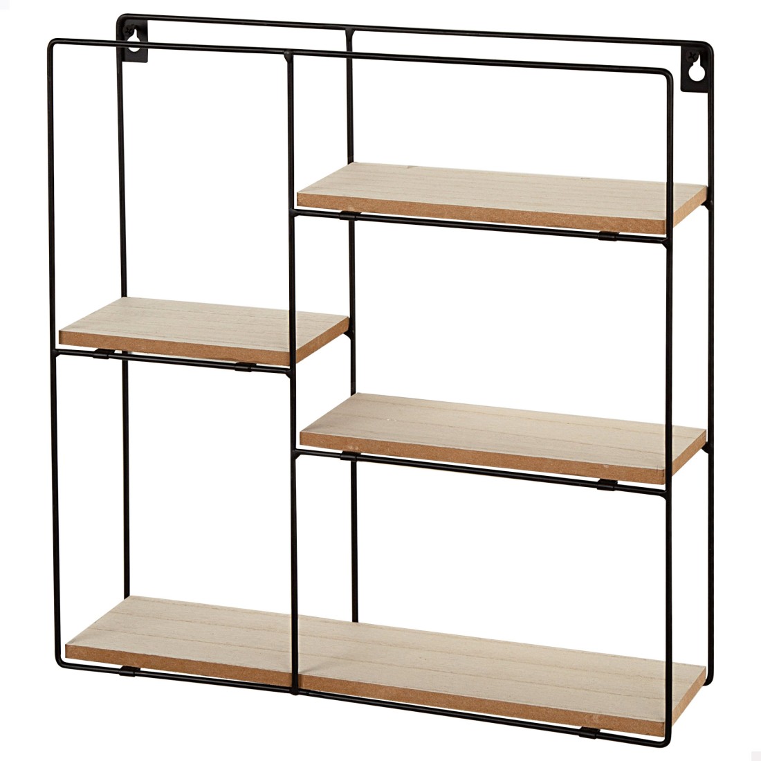 Max home estantería pared madera asimétrica 4 estantes 40x10x40 cm