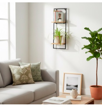 Max Home Estantería pared madera 2 estantes 25x20x75 cm 2