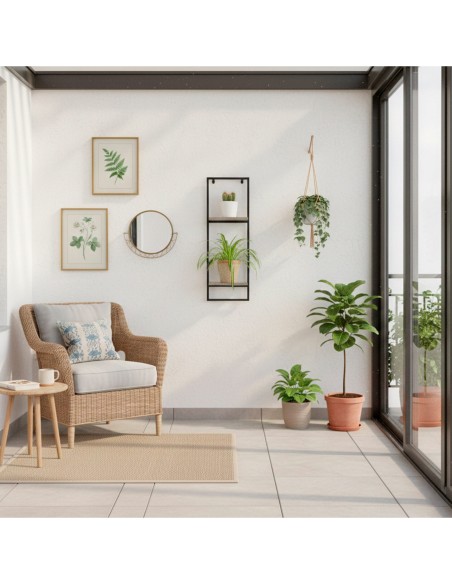 Max Home Estantería pared efecto cemento 2 estantes 25x20x75 cm