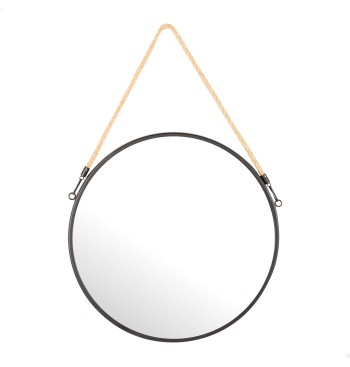 Max Home Espejo pared redondo D38 con marco metal y cuerda