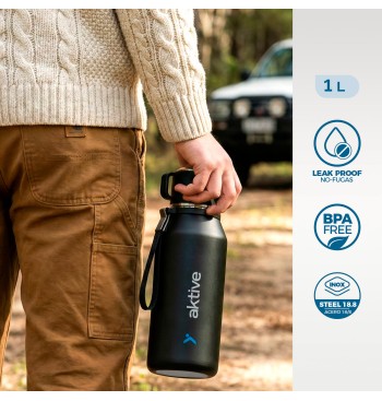 Botella térmica 1 L inox tapón rosca antifugas... 2