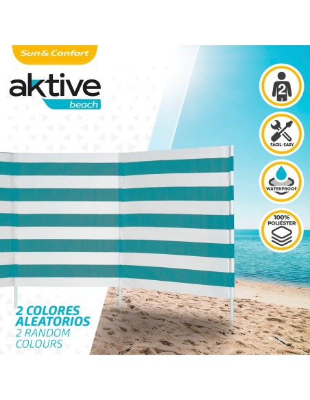 Paravientos de playa en poliéster con mástil de acero Beach