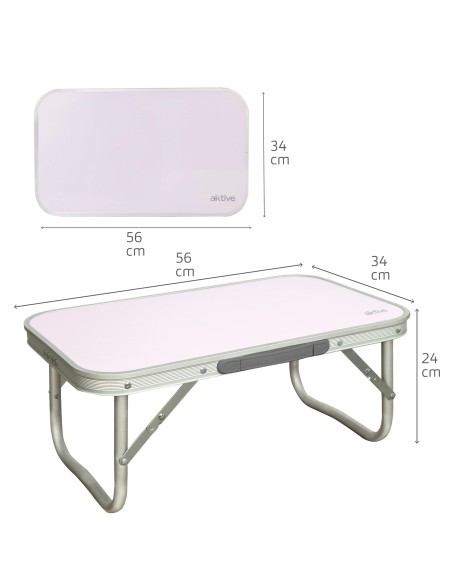 Mesa baja de aluminio para camping