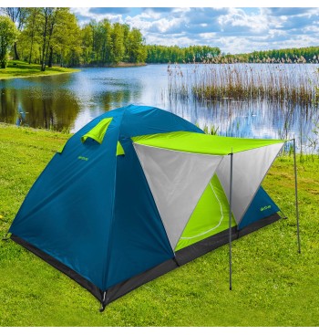 Tienda de campaña iglú con toldo 4 personas 2