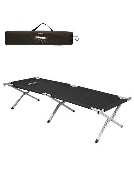 Cama plegable camping negro