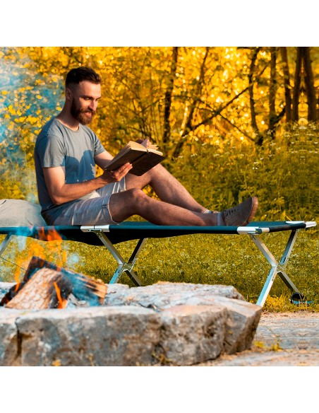 Cama plegable camping negro