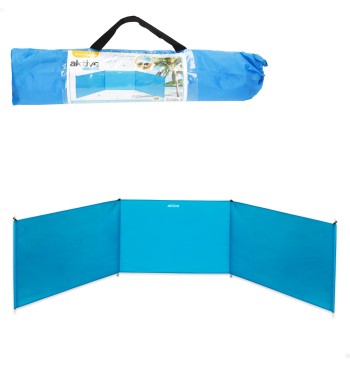 Paravientos playa plegable de aluminio 300x75 cm