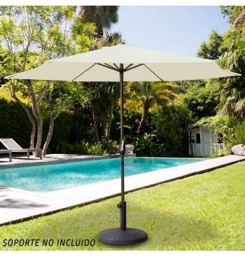 Parasol hexagonal Ø270 cm color crema mástil aluminio 2