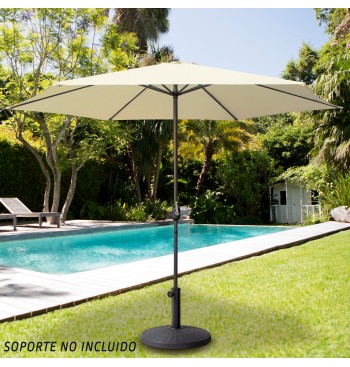 Parasol hexagonal Ø300 cm color crema mástil aluminio 2