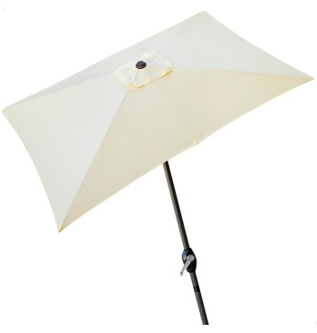 Parasol rectangular 200x300 cm color crema mástil aluminio