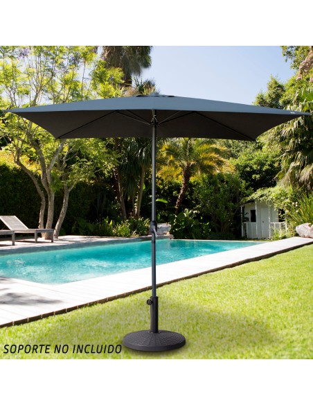 Parasol rectangular 200x300cm antracita mástil aluminio