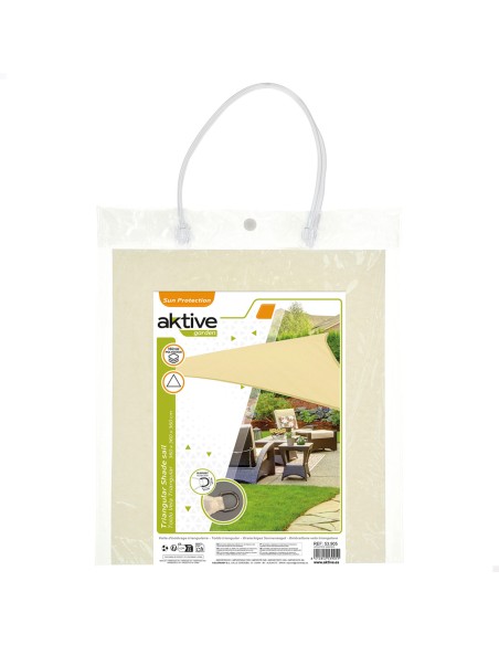 Toldo sombreo triangular color crema