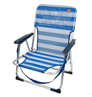 Silla playa baja fija 45x40x70 cm rayas marineras