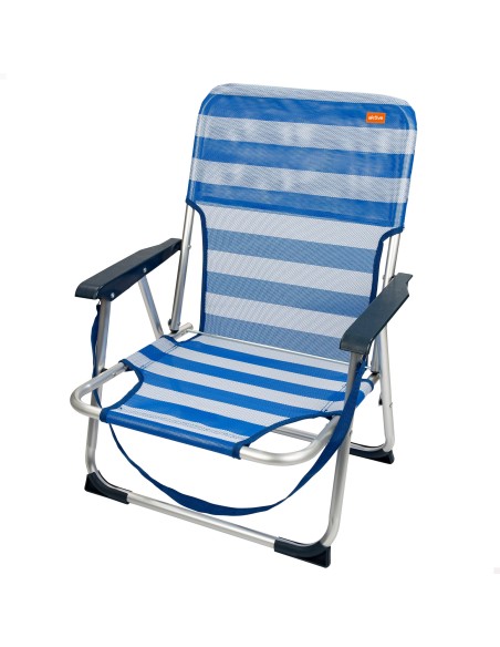 Silla playa baja fija 45x40x70 cm rayas marineras