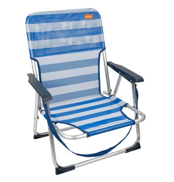 Silla playa baja fija 45x40x70 cm rayas marineras 2
