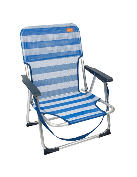 Silla playa baja fija 45x40x70 cm rayas marineras