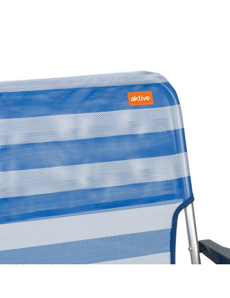 Silla playa baja fija 45x40x70 cm rayas marineras