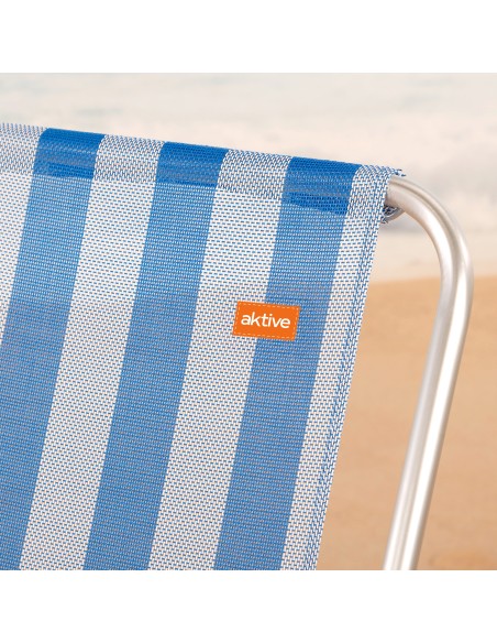 Silla playa alta fija 44x45x76 cm rayas marineras