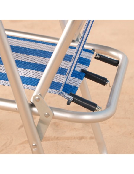 Silla playa alta fija 44x45x76 cm rayas marineras