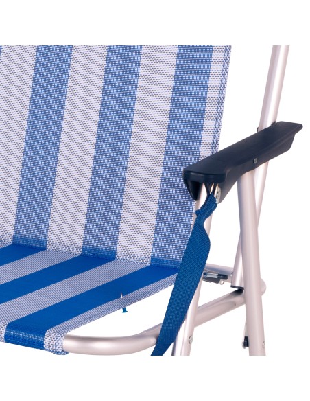 Silla playa alta fija 44x45x76 cm rayas marineras