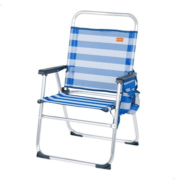 Silla playa alta fija 48x50x88 cm rayas marineras con...