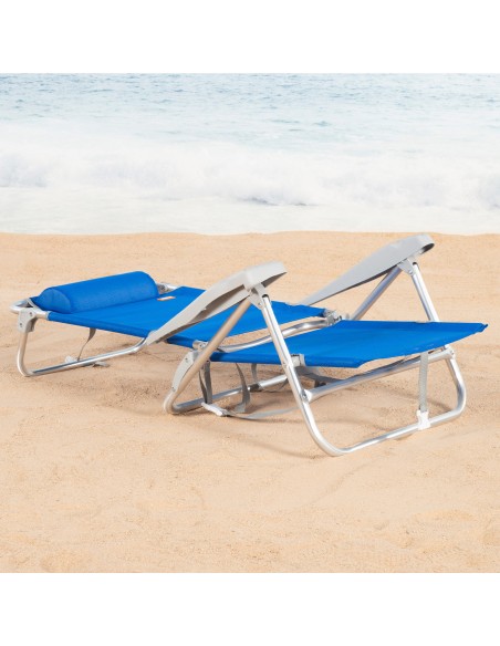 Silla playa baja multiposición 47x49x82 cm Gomera