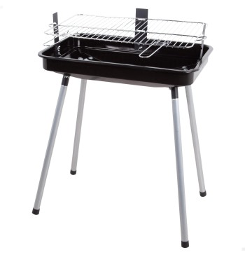 Barbacoa portátil de carbón con dos niveles de cocción