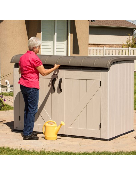 Lifetime Arcón horizontal con puertas y techo abatibles para exterior 191x107x132 cm