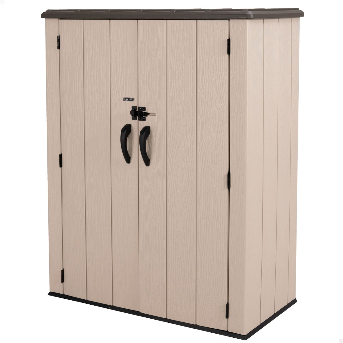 Lifetime armario exterior vertical 1.500 l rough cut™ con estantes
