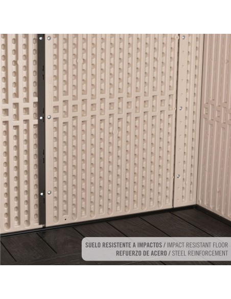 Lifetime Armario exterior vertical 1.500 L Rough Cut™ con estantes