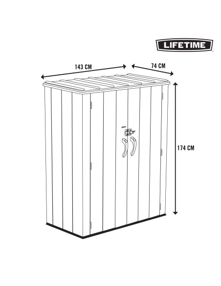 Lifetime Armario exterior ultrarresistente 143x74x174 cm