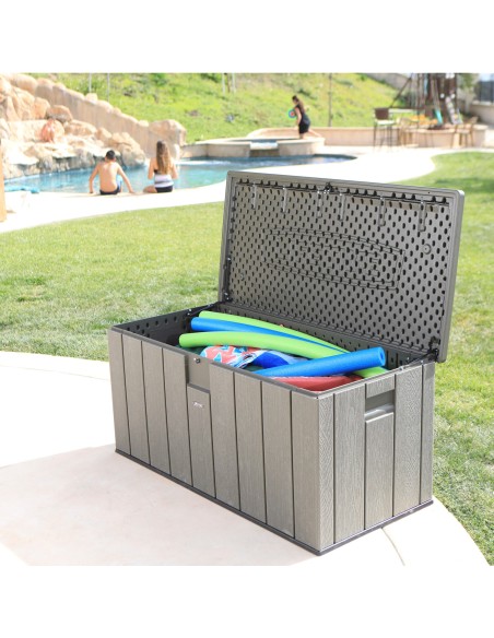 Lifetime Baúl para jardín ultrarresistente marrón 150x72x69 cm