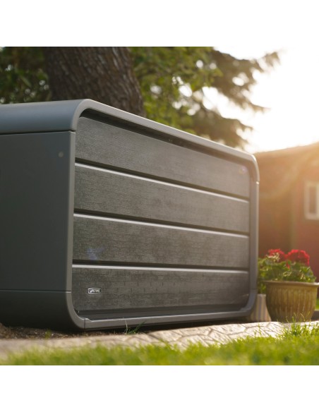 Lifetime Baúl exterior ultrarresistente gris con tapa abatible