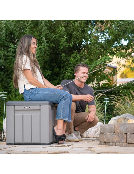 Lifetime Cubo de almacenamiento exterior gris 51x51x51 cm