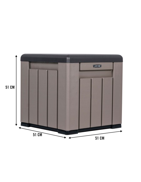 Lifetime Cubo de almacenamiento exterior gris 51x51x51 cm