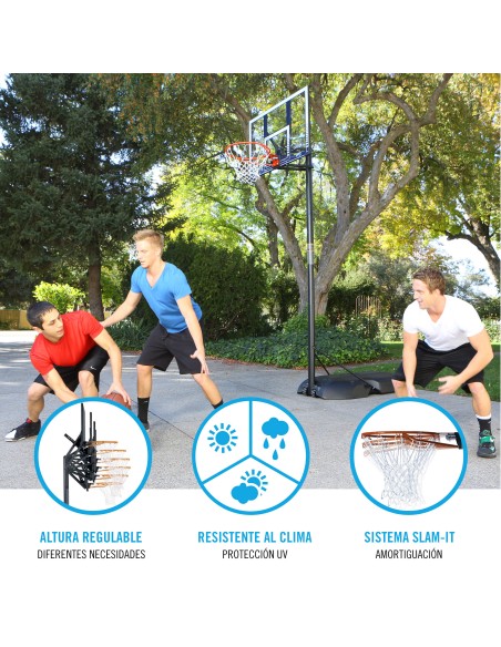 Lifetime Canasta baloncesto altura regulable 244-305 cm azul y blanco