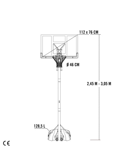 Lifetime Canasta baloncesto altura regulable 244-305 cm azul y blanco