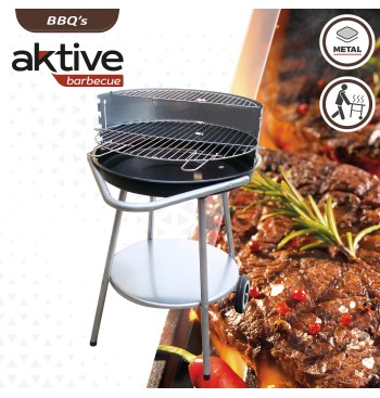 Barbacoa redonda portátil 4 alturas 2