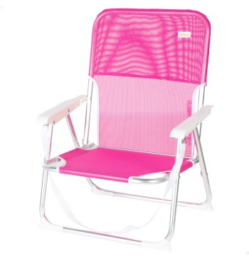 Silla de playa fija plegable 44x40x72 cm fucsia