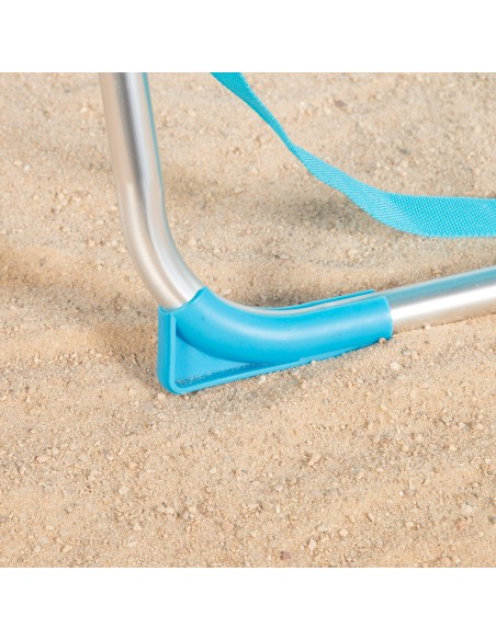 Silla de playa fija plegable 44x40x72 cm azul