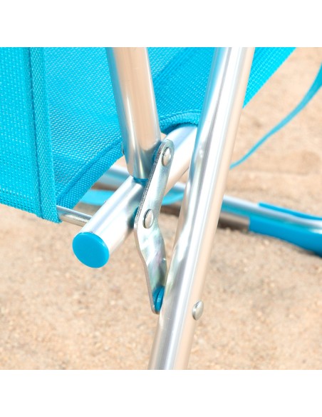 Silla de playa fija plegable 44x40x72 cm azul