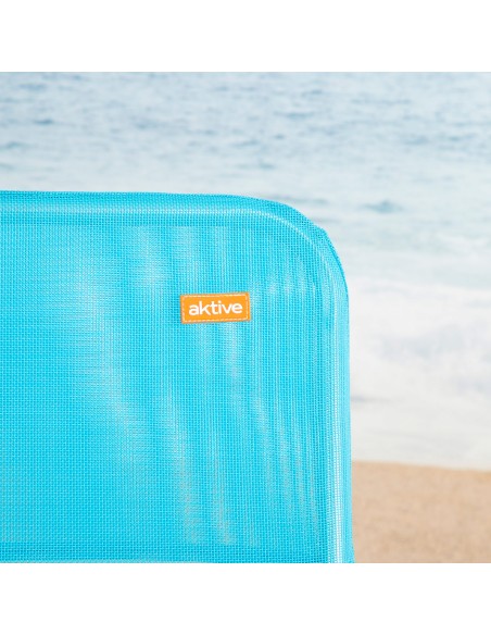 Silla de playa fija plegable 44x40x72 cm azul
