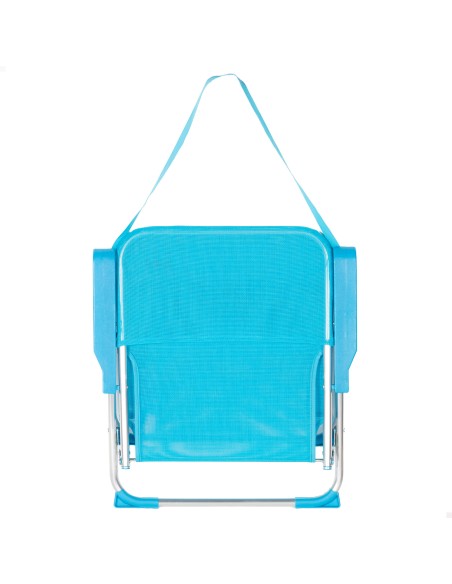 Silla de playa fija plegable 44x40x72 cm azul