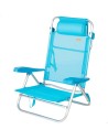 Silla playa baja plegable multiposición 47x49x82 cm azul