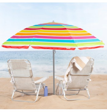 Sombrilla playa 8 varillas 220 cm rayas colores 2