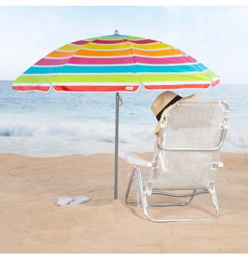 Sombrilla playa 8 varillas 180 cm rayas colores 2