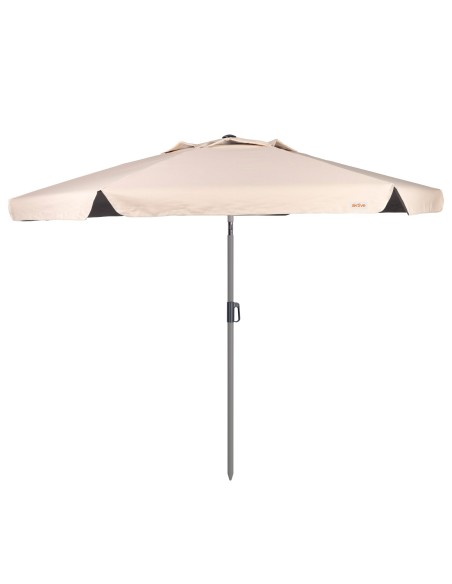 Sombrilla grande jardín antiviento inclinable 230 cm UV50 marfil