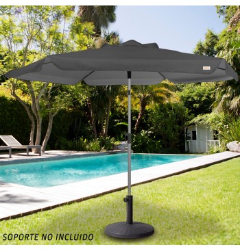 Sombrilla grande jardín antiviento inclinable 230 cm UV50... 2