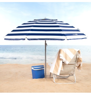 Sombrilla playa antiviento 8 varillas 200 cm rayas marineras 2