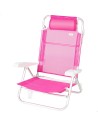 Silla playa baja multiposición 47x49x82 cm fucsia